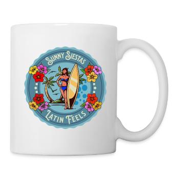Latin Tropical Beach Summer Waves Sunny Vacation - Tasse - Weiß - Rechts
