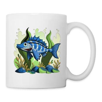 Blaufisch - Tasse - Weiß - Rechts