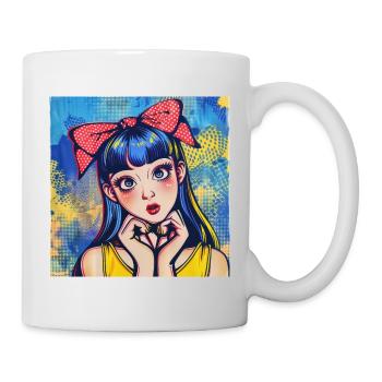 Anime, Fille, Rétro, Waifu, Japon, Années 60 - Mug blanc - blanc - Droite