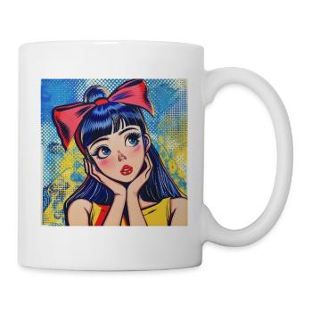 Anime, Fille, Rétro, Waifu, Japon, Années 60 - Mug blanc - blanc - Droite