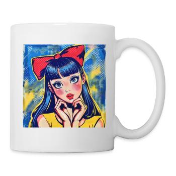 Anime, Girl, Retro, Waifu, Japan, 60s - Mug - white - Right