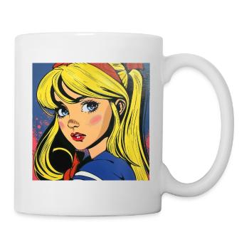 Anime, Fille, Rétro, Waifu, Japon, Années 60 - Mug blanc - blanc - Droite