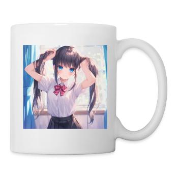 Anime, Schoolgirl, Waifu, Japan - Mug - white - Right