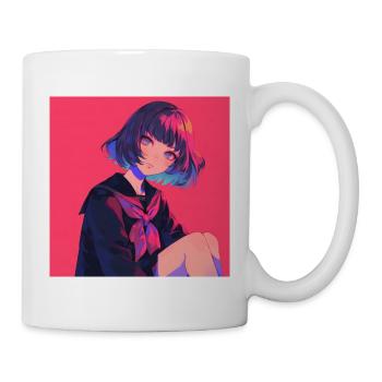 anime, schulmädchen, waifu, japan - Tasse - Weiß - Rechts