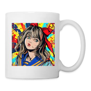 Anime, Fille, Rétro, Waifu, Japon, Années 60 - Mug blanc - blanc - Droite