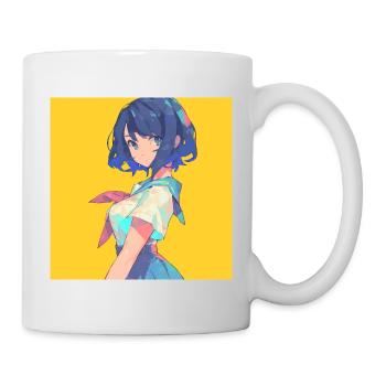 anime, schulmädchen, waifu, japan - Tasse - Weiß - Rechts