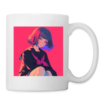 anime, schulmädchen, waifu, japan - Tasse - Weiß - Rechts