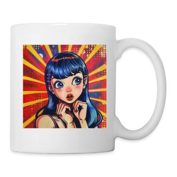 anime, retro waifu, japan - Tasse - Weiß - Rechts