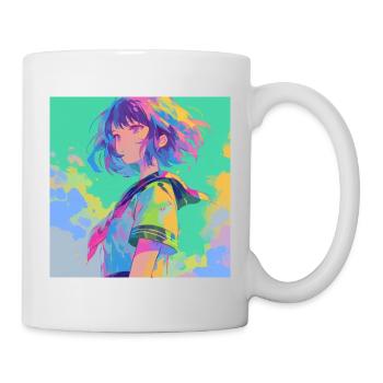 Anime, School Girl, Waifu, Japan - Mug - white - Right
