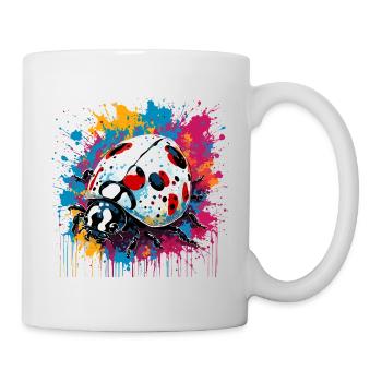 Ladybug / Lucky Charm / Dotted / New Year - Mug - white - Right