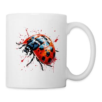 Ladybug / Lucky Charm / Dotted / New Year - Mug - white - Right