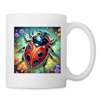 Ladybug / Lucky Charm / Dotted / New Year - Mug - white - Right