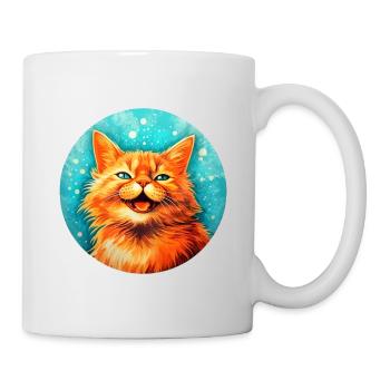 Chat heureux #cat #tshirt - Mug blanc - blanc - Droite