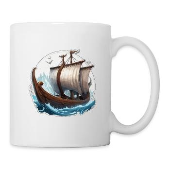 Bateau pirate / Bateau / Mer / Océan / Vagues - Mug blanc - blanc - Droite