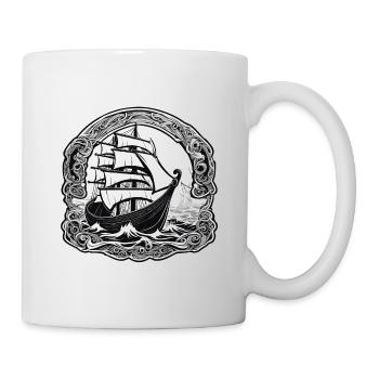 Bateau pirate / Bateau / Mer / Océan / Vagues - Mug blanc - blanc - Droite