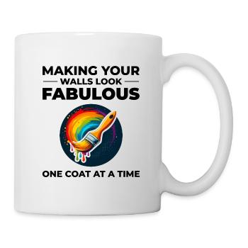 Hausmaler Wandmalerei Innenarchitekt - Tasse - Weiß - Rechts