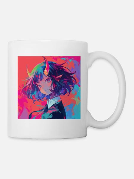 anime demon, waifu, japan - Tasse - Weiß