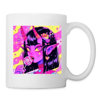 Anime, Fille Démon, Waifu, Japon - Mug blanc - blanc - Droite