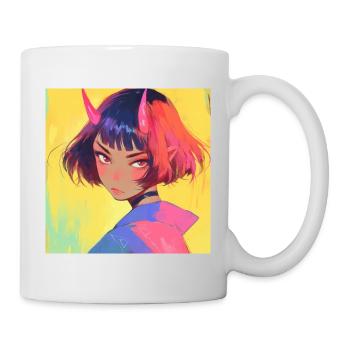 Anime, Fille Démon, Waifu, Japon - Mug blanc - blanc - Droite