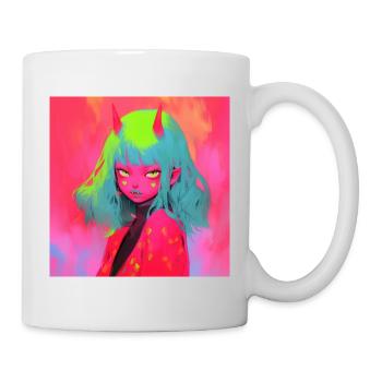 anime demon, waifu, japan - Tasse - Weiß - Rechts