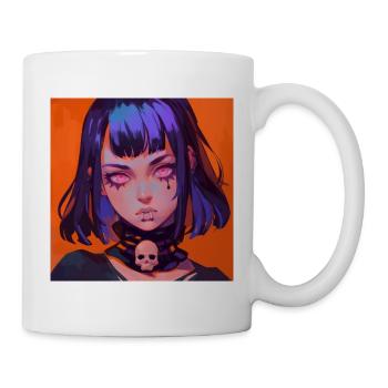 anime gothic, waifu, japan - Tasse - Weiß - Rechts