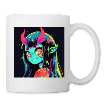anime demon, waifu, japan - Tasse - Weiß - Rechts