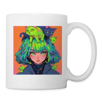 Anime, Cat Girl, Waifu, Japan - Mug - white - Right
