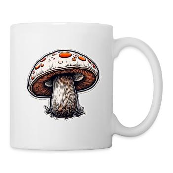 Pilz / Mushroom / Wiese / Wald / Goa / Psy - Tasse - Weiß - Rechts