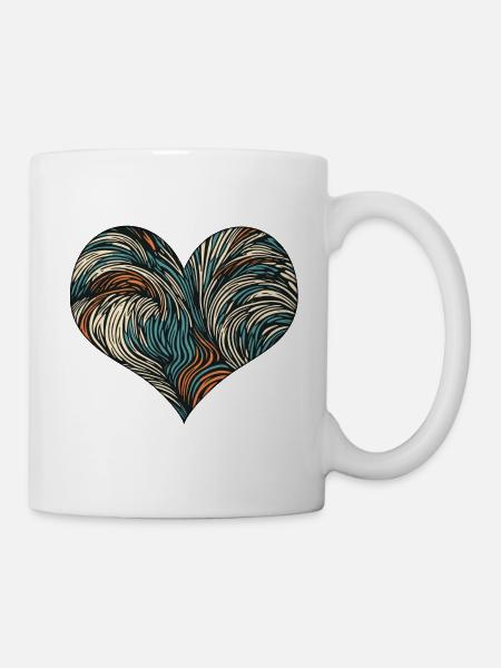 Psychedelic / Herz / Psychobilly / Goa / Form - Tasse - Weiß