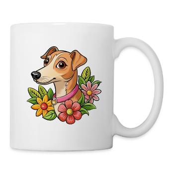 Mignon chien whippet, lévrier nain - Mug blanc - blanc - Droite