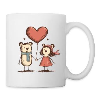 Bären Liebespaar Strichmännchen Pärchen Tiere - Tasse - Weiß - Rechts