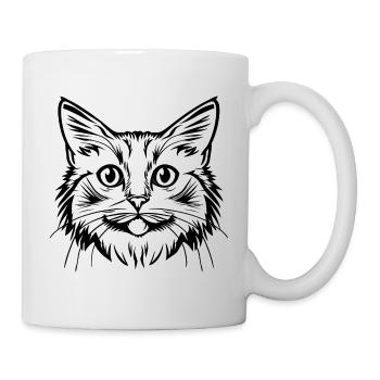 Cat, Cat Motif, Cat Face - Mug - white - Right