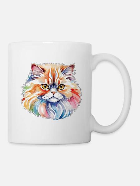 Perserkatze Wasserfarben - Tasse - Weiß
