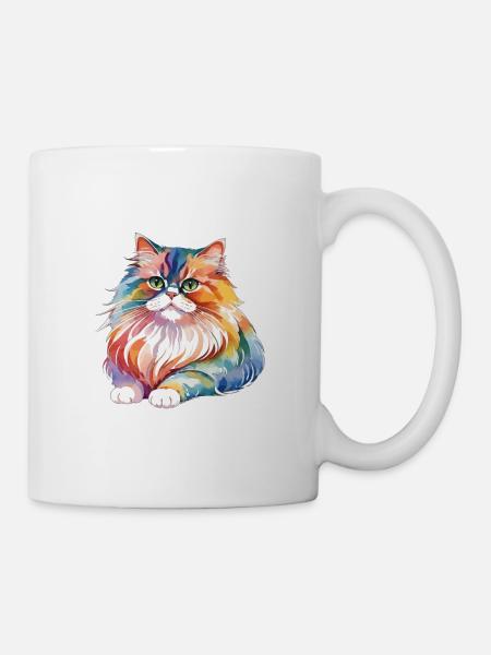 Perserkatze Wasserfarben - Tasse - Weiß