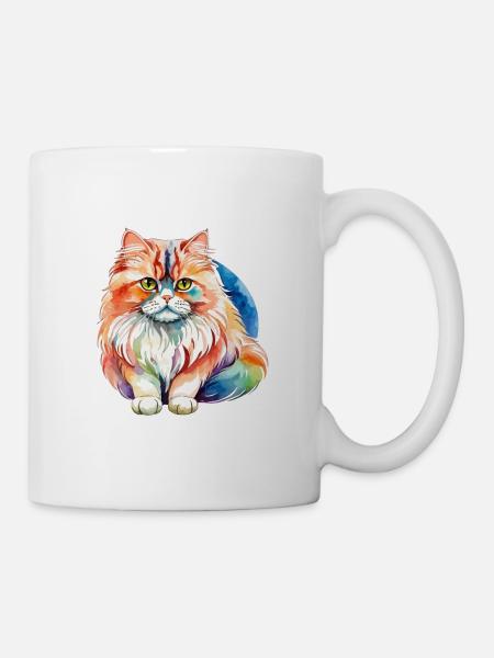 Perserkatze Wasserfarben - Tasse - Weiß