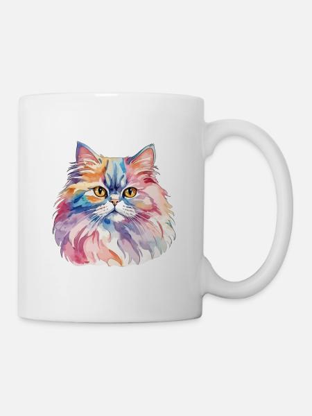Perserkatze Wasserfarben - Tasse - Weiß