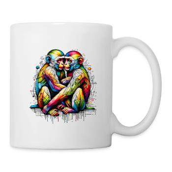 Neon Nexus - Embrace Monkeys - Tasse - Weiß - Rechts