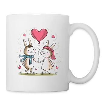 Drôle Lapin Couple Aimant Couple Saint Valentin - Mug blanc - blanc - Droite