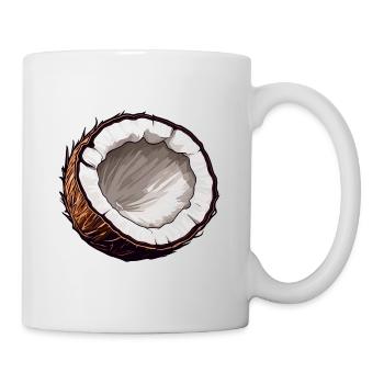 Noix de / Boisson / Exotique / Tropical / Palmier - Mug blanc - blanc - Droite