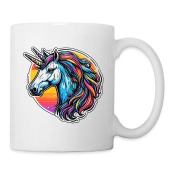 Licorne / Créatures mythiques / Conte de fées / Magie / Paillettes - Mug blanc - blanc - Droite