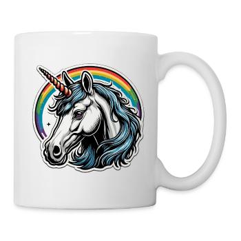 Licorne / Créatures mythiques / Conte de fées / Magie / Paillettes - Mug blanc - blanc - Droite