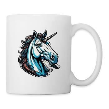Licorne / Créatures mythiques / Conte de fées / Magie / Paillettes - Mug blanc - blanc - Droite