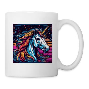 Licorne / Créatures mythiques / Conte de fées / Magie / Paillettes - Mug blanc - blanc - Droite