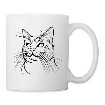 Cat, Cat Motif, Cat Face - Mug - white - Right