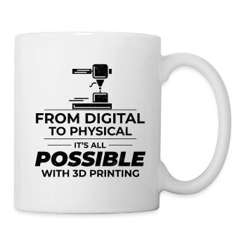 3D-Drucker 3D-Druck - Tasse - Weiß - Rechts
