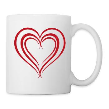 Herz, Liebe, Valentinstag, Symbol - Tasse - Weiß - Rechts