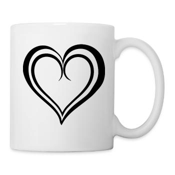 Herz, Liebe, Valentinstag, Symbol - Tasse - Weiß - Rechts