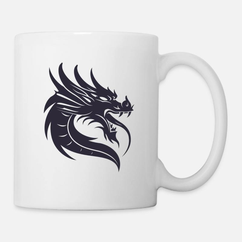 Chinesisches Drachen-Logo - Tasse - Weiß