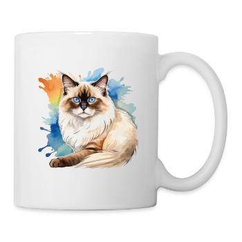 Birmakatze Wasserfarben - Tasse - Weiß - Rechts