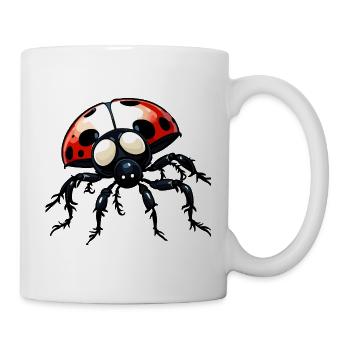 Coccinelle / porte-bonheur / scarabée pointillé / nouvel an - Mug blanc - blanc - Droite